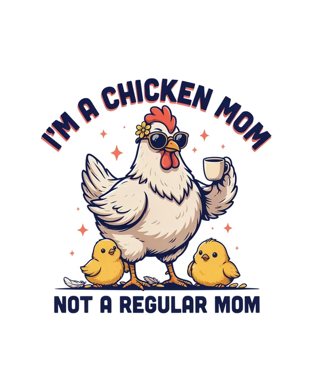 Chicken Mom t-shirt design idea 3 for print on demand