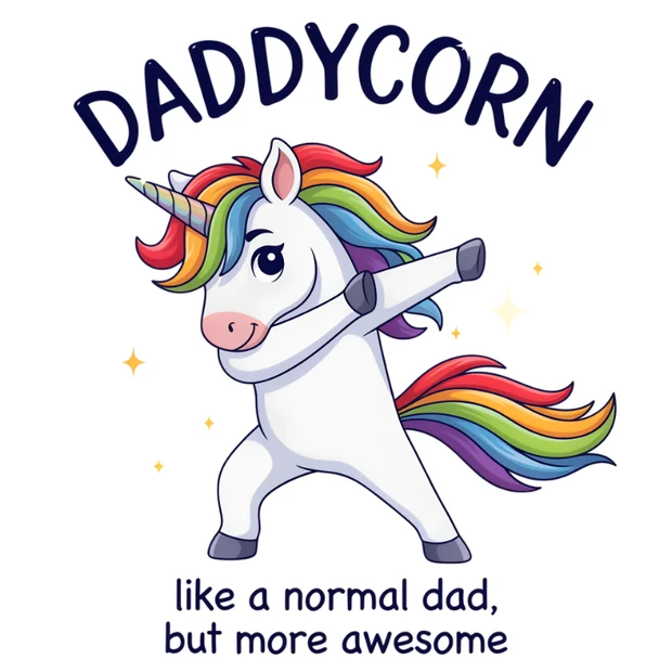 DADDYCORN dabbing unicorn design