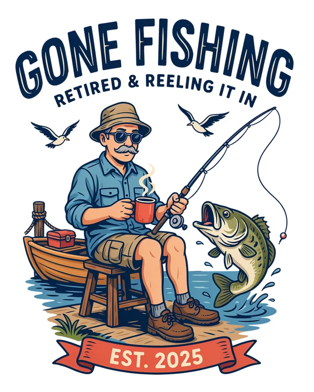 Fishing t-shirt design idea 3 for print on demand