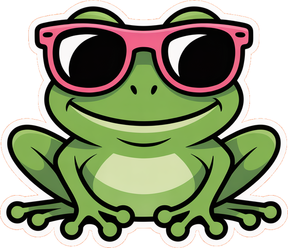 Cartoon frog sticker design