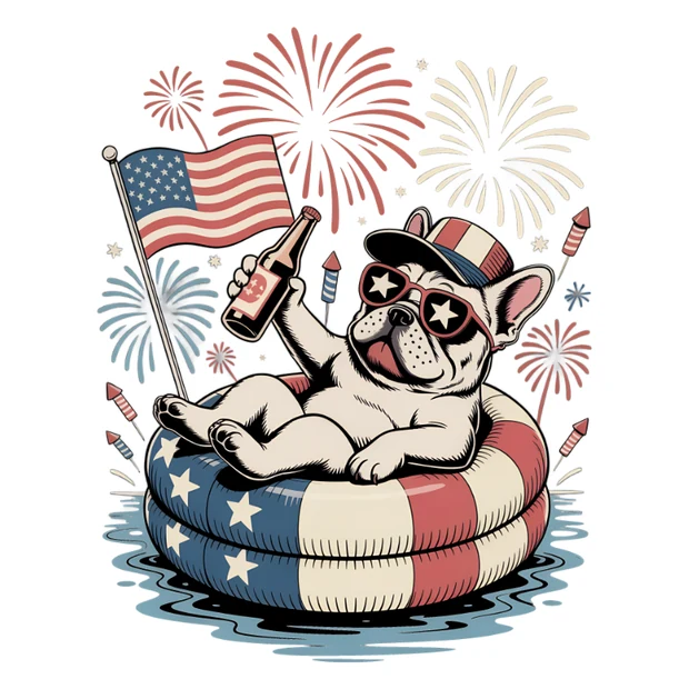 Patriotic 4th of July french bulldog design