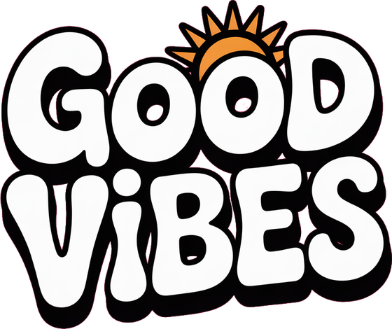 GOOD VIBES retro text design